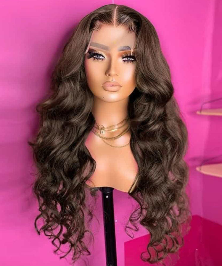 #4 Dark Brown Body Wave Wig 13x4 HD Lace Front Colored Human Hair Wigs