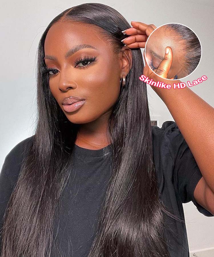 Skinlike Real HD Lace 13x4 Full Frontal Lace Wig Straight Pre Plucked Clean Hairline