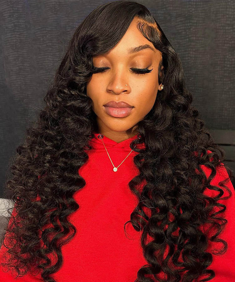 Loose Deep Wave Upgrade 13x4 Lace Frontal Wigs Pre Plucked