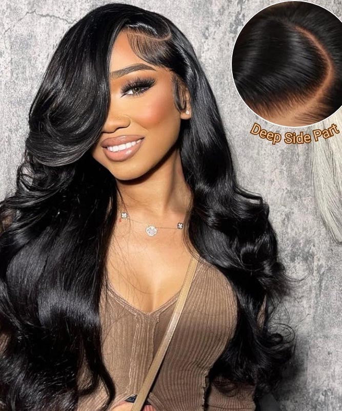 (Super Deal)30inch HD Lace Wear Go Glueless Bone Straight Hair Body Wave Wig