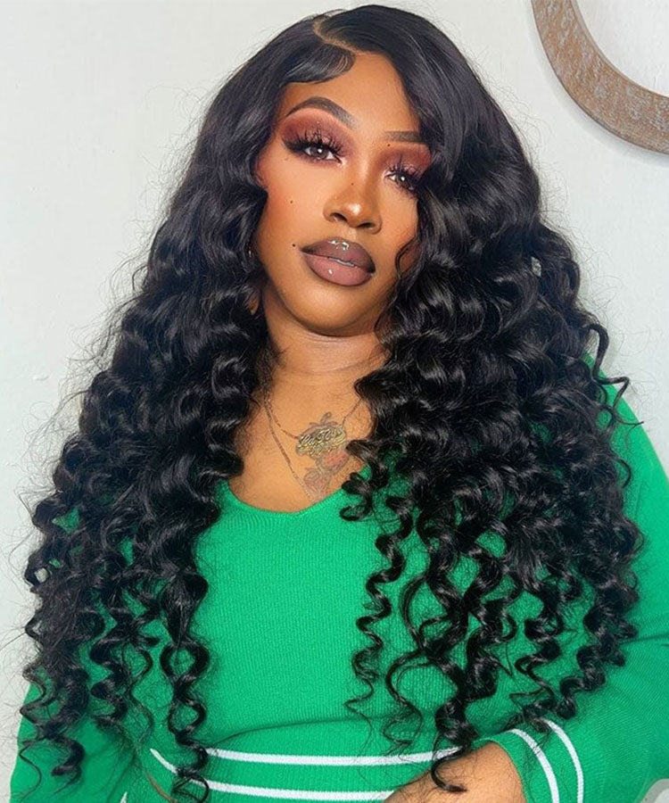 Loose Deep Wave Upgrade 13x4 Lace Frontal Wigs Pre Plucked