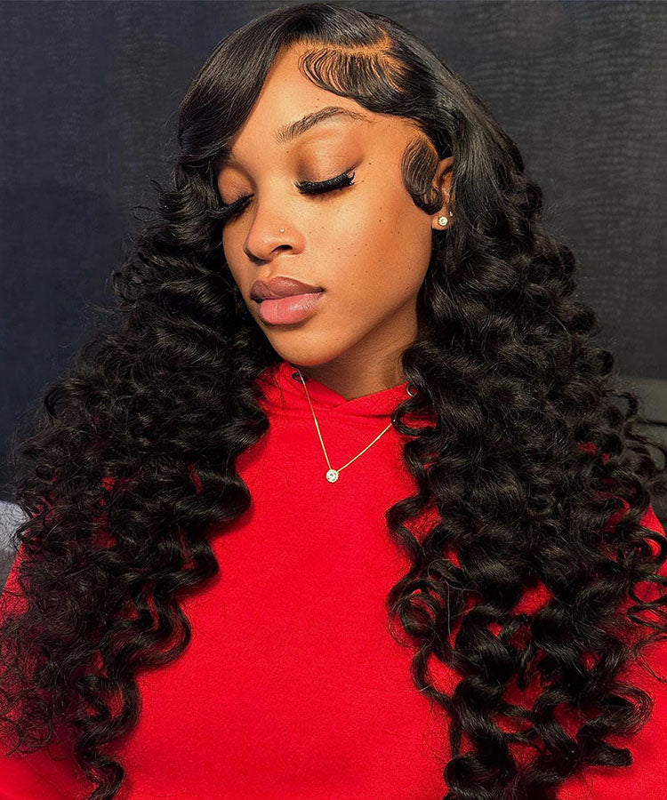 Loose Deep Wave Upgrade 13x4 Lace Frontal Wigs Pre Plucked