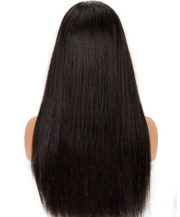 Long Straight Lace Closure Wigs Pre-plucked 100% Human Hair Wig