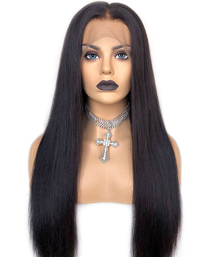 13x6 Full Invisible Hd Transparent Lace Front Wigs Straight Natural Black Hair Wig