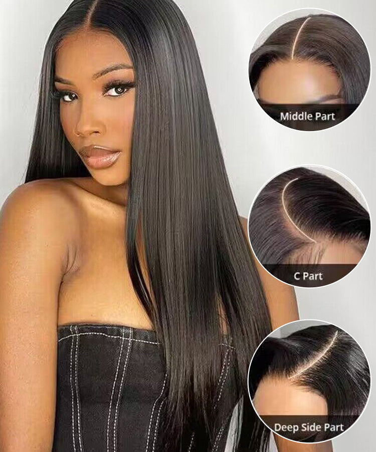 (Super Deal)30inch HD Lace Wear Go Glueless Bone Straight Hair Body Wave Wig