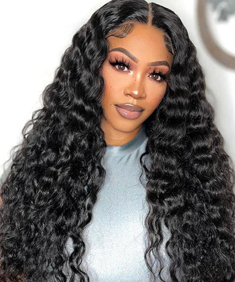 Glueless 5x5 Lace Closure Wig Deep Wave Real Human Hair Wigs for Women | Pre-bleached Knots