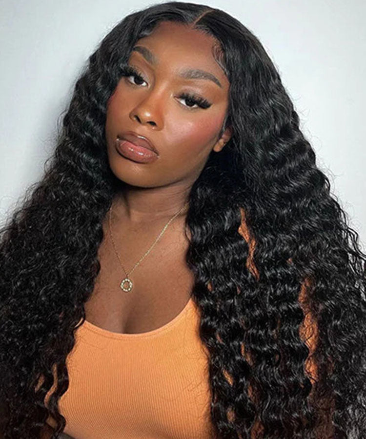 Glueless 5x5 Lace Closure Wig Deep Wave Real Human Hair Wigs for Women | Pre-bleached Knots