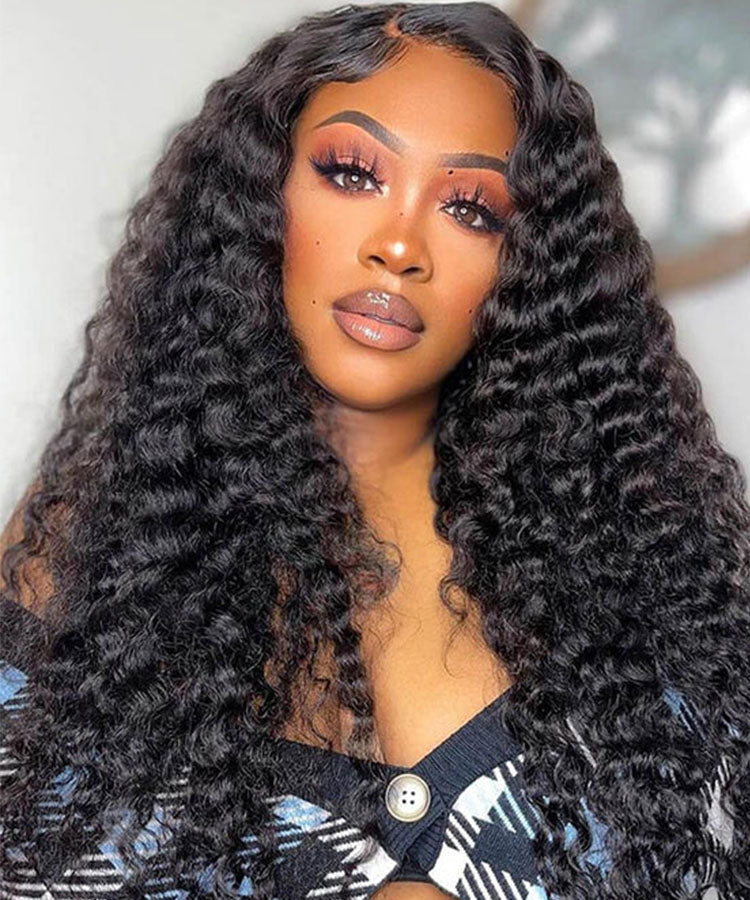 Glueless 5x5 Lace Closure Wig Deep Wave Real Human Hair Wigs for Women | Pre-bleached Knots