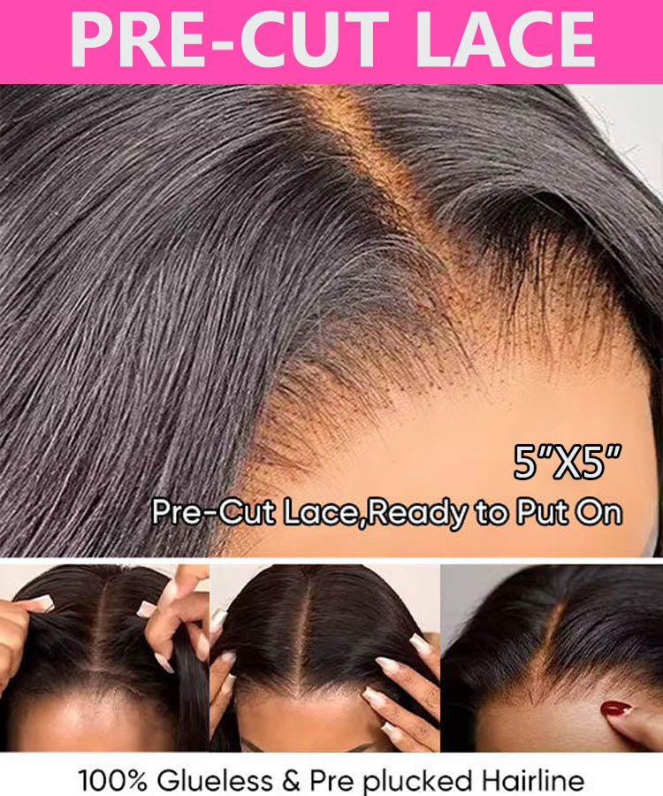 Wear & Go | Pre-bleached Invisible Lace Wig Body Wave Pre-cut Lace Glueless Wig