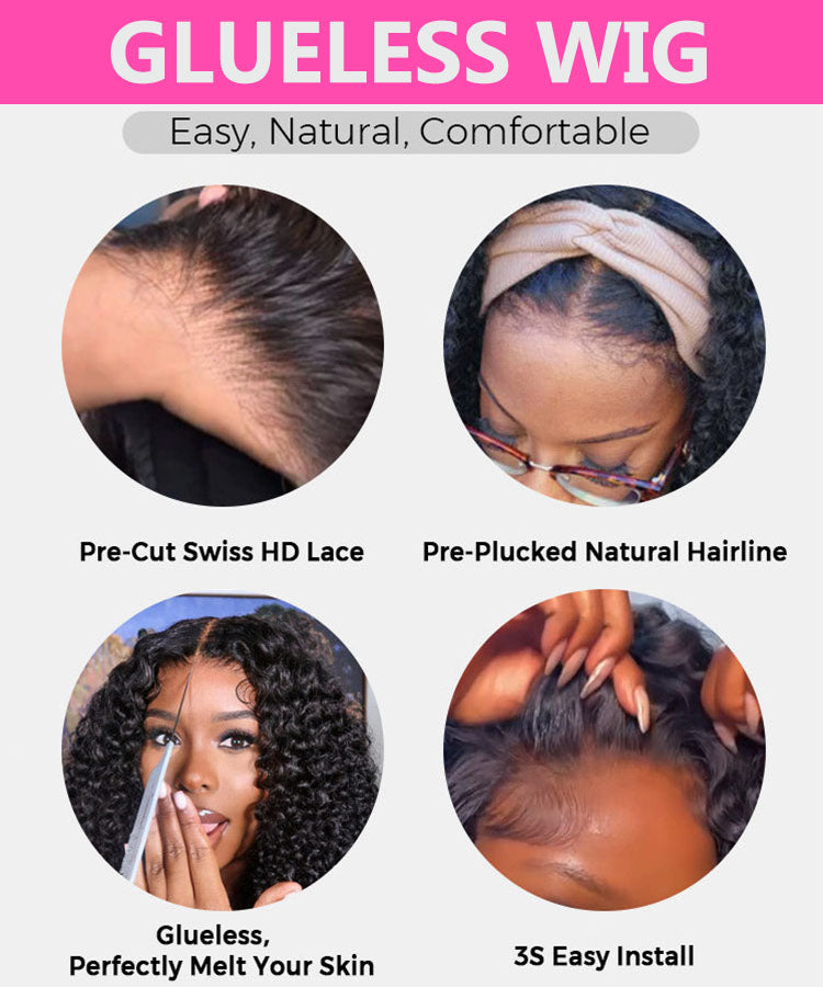 Bouncy Water Wave Wear Go Pre Cut Lace Closure Wig With Pre Plucked Hairline