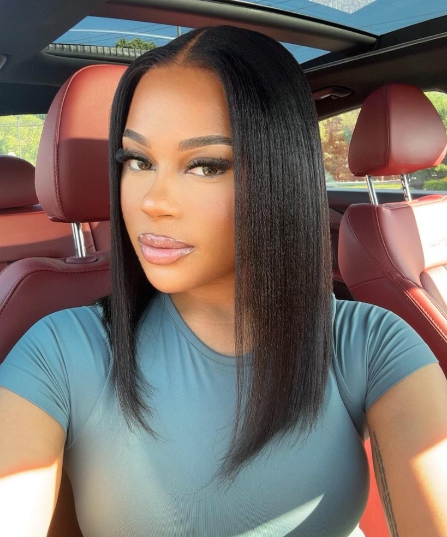 Yaki Straight Glueless Wig Pre-Bleached Natural Looking Put On And Go Lace Wig