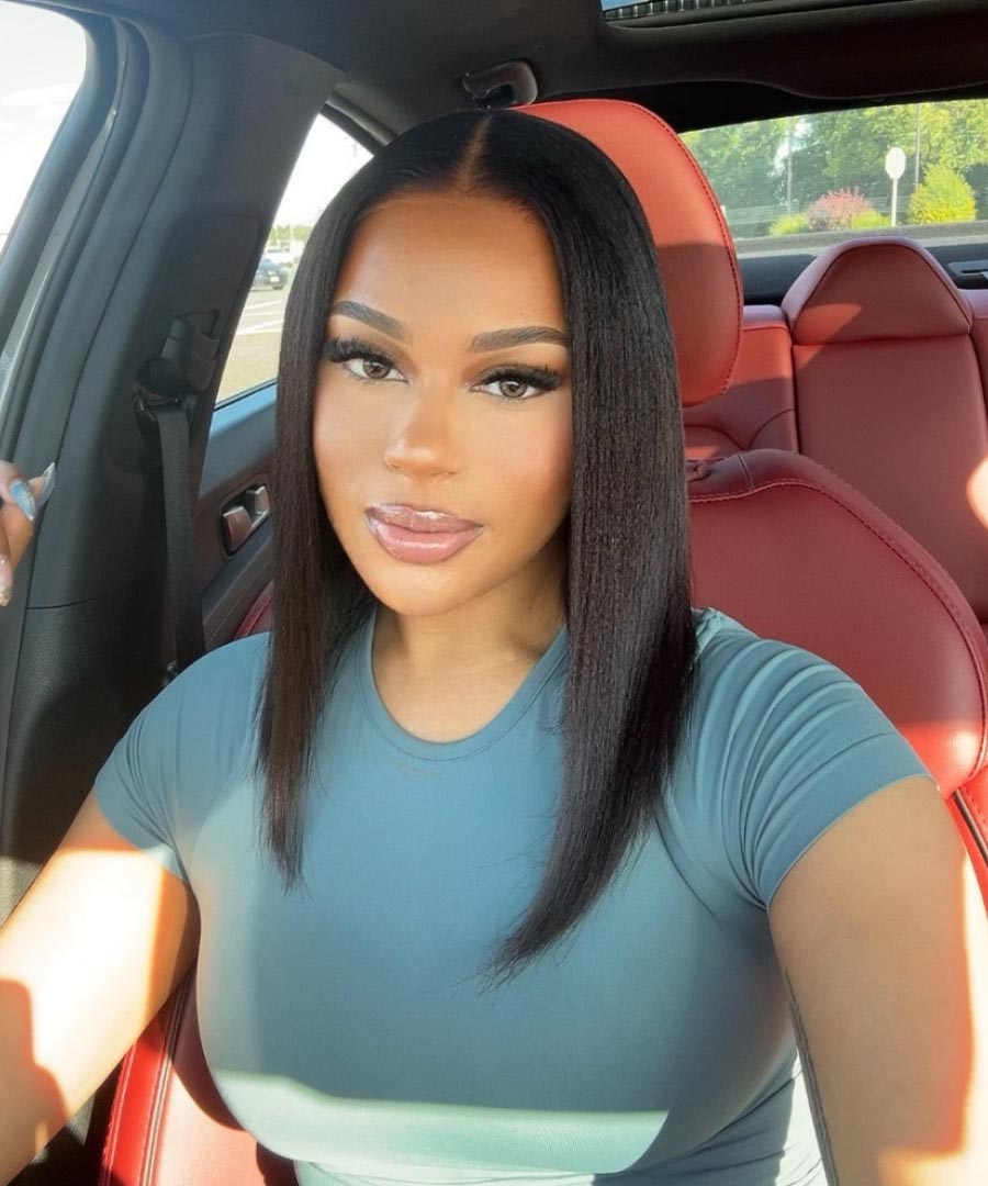 Yaki Straight Glueless Wig Pre-Bleached Natural Looking Put On And Go Lace Wig