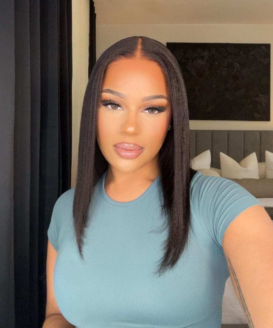 Yaki Straight Glueless Wig Pre-Bleached Natural Looking Put On And Go Lace Wig